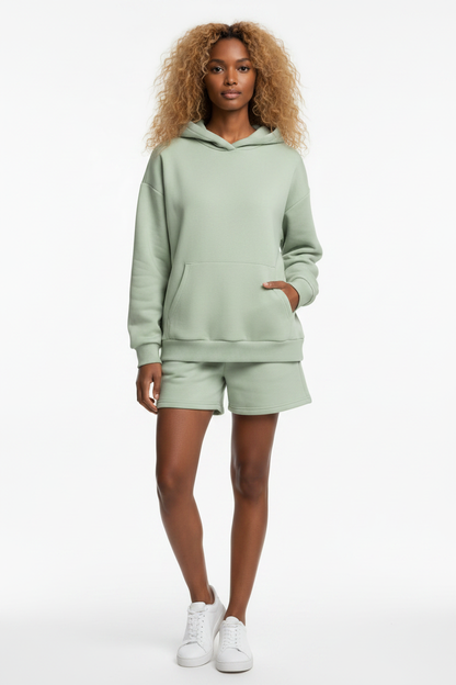Drop Shoulder Long Sleeve Hoodie and Shorts Set – Uneeque Designzz