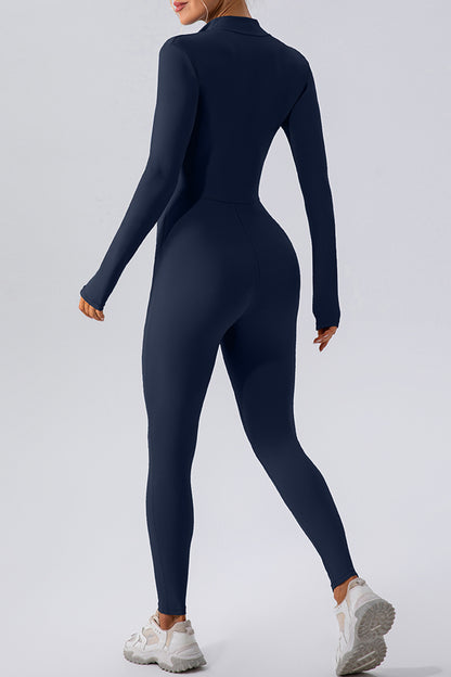 Half Zip Mock Neck Active Jumpsuit – Uneeque Designzz