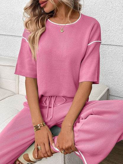 Round Neck Half Sleeve Top and Pants Set – Uneeque Designzz