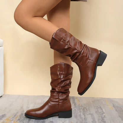 Pleated Pull-On Western Cowboy Boots – Uneeque Designzz