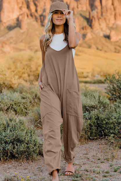 Double Take Full Size V-Neck Sleeveless Jumpsuit with Pockets – Uneeque Designzz