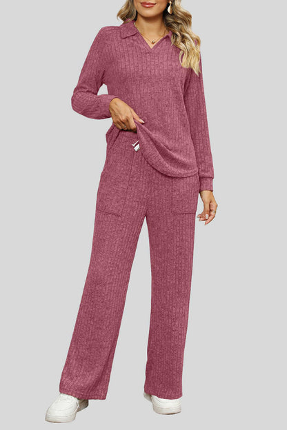 Ribbed Long Sleeve Top and Pocketed Pants Set – Uneeque Designzz