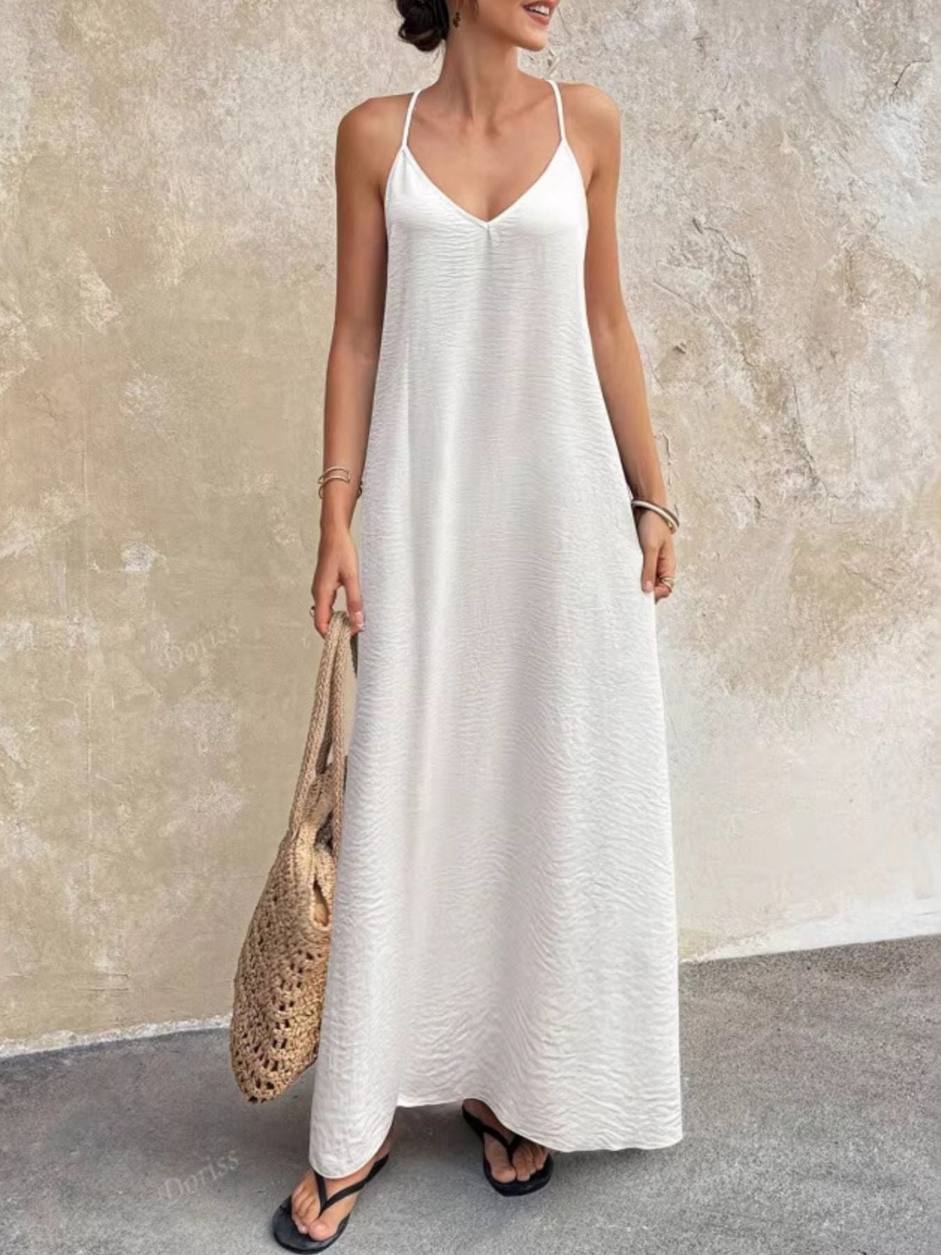 V-Neck Maxi Cami Dress by Trendsi