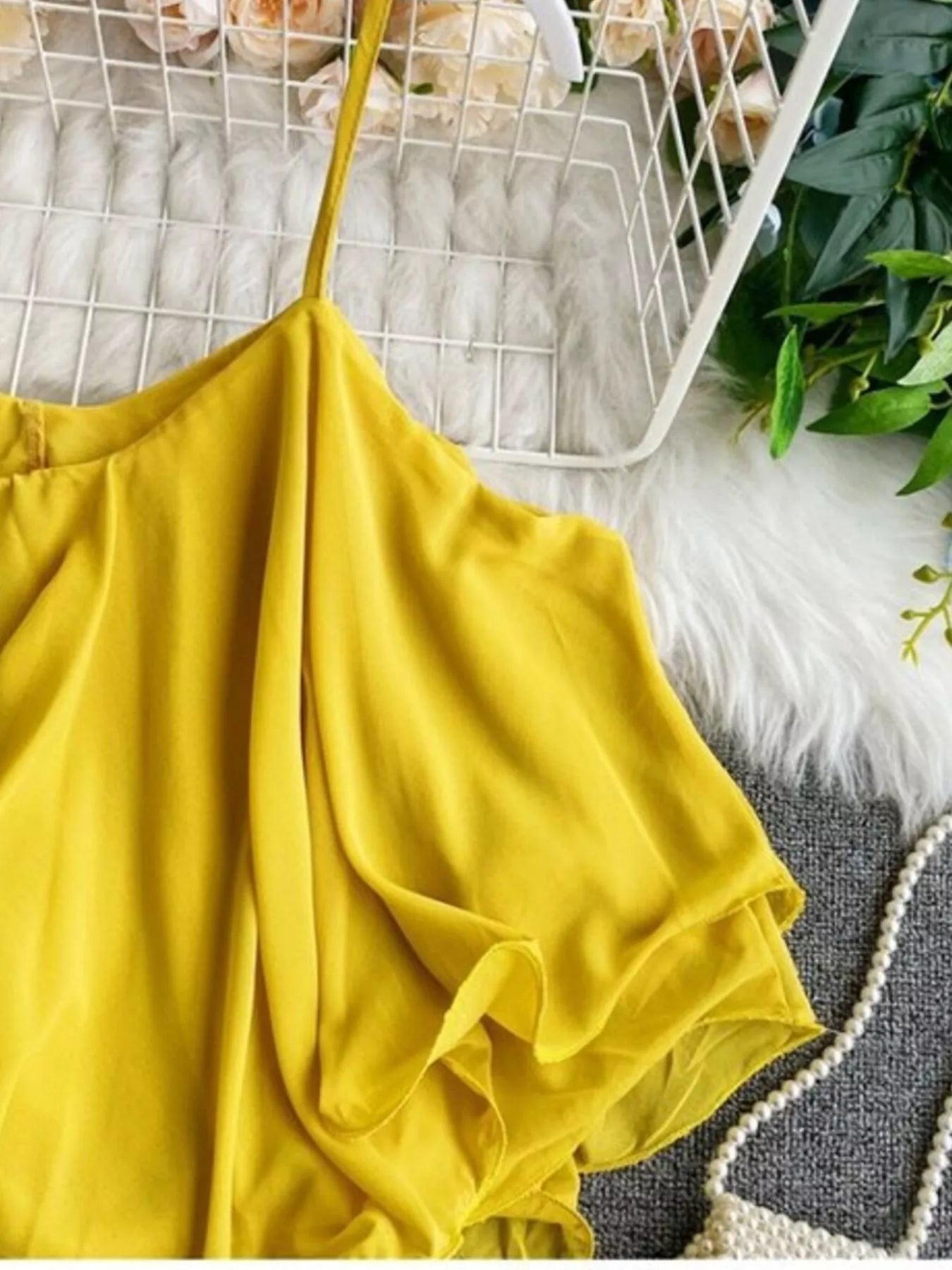 Ruffled Flowy Cami by Trendsi