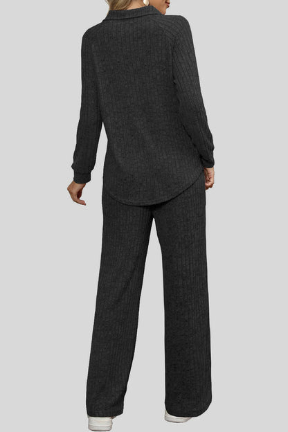 Ribbed Long Sleeve Top and Pocketed Pants Set – Uneeque Designzz