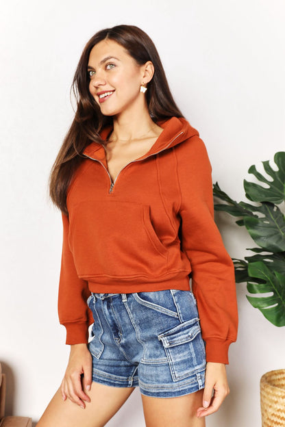 Double Take Half-Zip Long Sleeve Hoodie – Uneeque Designzz