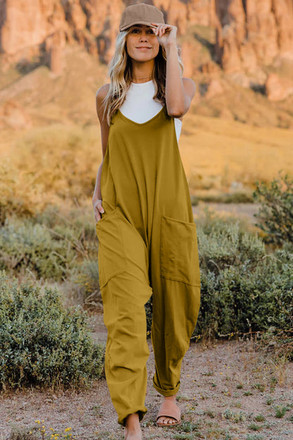 Double Take Full Size V-Neck Sleeveless Jumpsuit with Pockets – Uneeque Designzz
