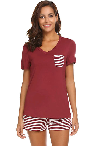 Striped Short Sleeve Top and Shorts Lounge Set – Uneeque Designzz