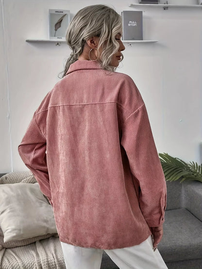 Casual Corduroy Button-Up Shacket – Uneeque Designzz