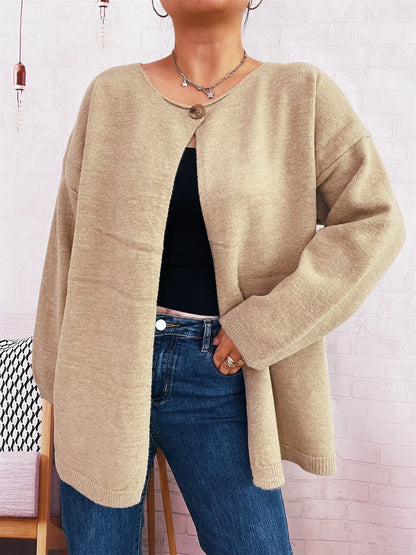 Oversized One Button Drop Shoulder Cardigan One Size Top – Uneeque Designzz