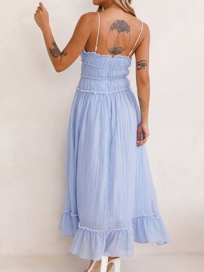 Devine Frill Ruffled Hem Midi Cami Dress – Uneeque Designzz