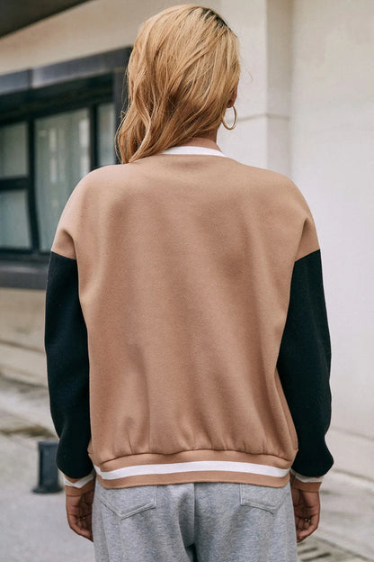 Ivy Lane Contrast Baseball Collar Snap Down Jacket – Uneeque Designzz