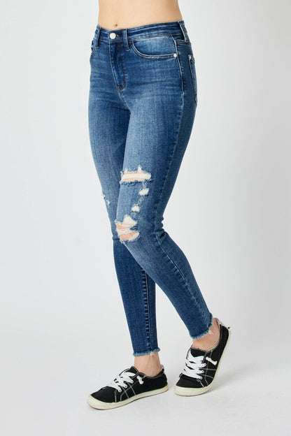 Judy Blue Full Size High Waist Distressed Skinny Jeans – Uneeque Designzz