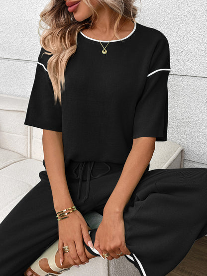 Round Neck Half Sleeve Top and Pants Set – Uneeque Designzz