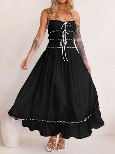 Devine Frill Ruffled Hem Midi Cami Dress – Uneeque Designzz