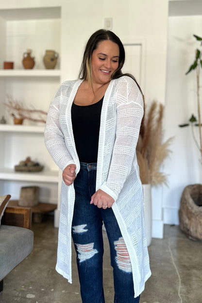 Double Take Full Size Open-Front Longline Cardigan – Uneeque Designzz