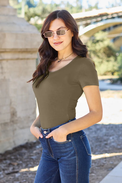 Basic Bae Full Size Round Neck Short Sleeve Bodysuit – Uneeque Designzz