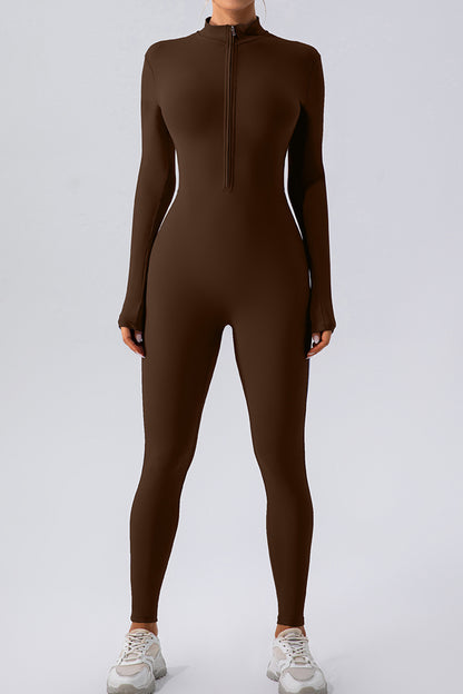Half Zip Mock Neck Active Jumpsuit – Uneeque Designzz