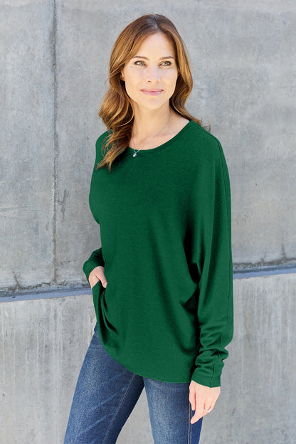 Double Take Full Size Round Neck Long Sleeve T-Shirt – Uneeque Designzz