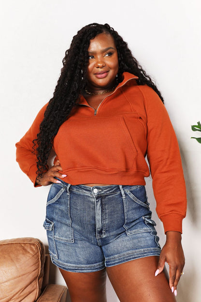 Double Take Half-Zip Long Sleeve Hoodie – Uneeque Designzz
