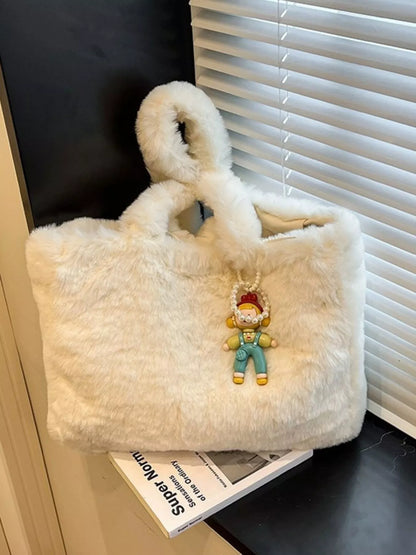 Fluffy Cartoon Charm Shoulder Bag – Uneeque Designzz
