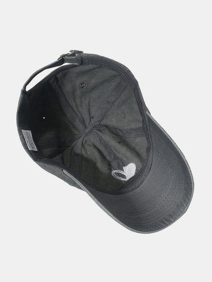Embroidered Heart Washed Cotton Baseball Cap – Uneeque Designzz