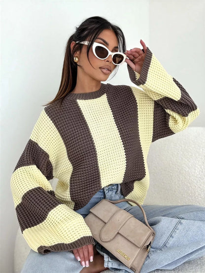 Color Block Long Sleeve Sweater – Uneeque Designzz
