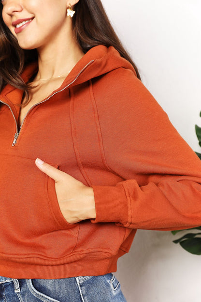 Double Take Half-Zip Long Sleeve Hoodie – Uneeque Designzz