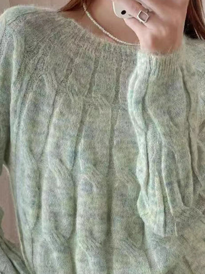 Cable-Knit Round Neck Sweater – Uneeque Designzz