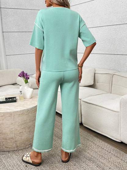 Round Neck Half Sleeve Top and Pants Set – Uneeque Designzz