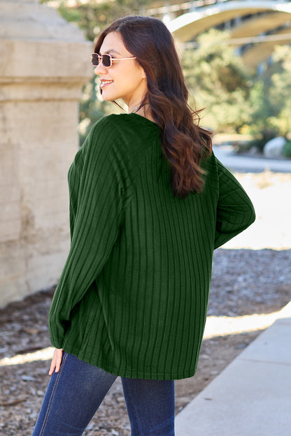Basic Bae Full Size Ribbed Round Neck Long Sleeve Knit Top – Uneeque Designzz