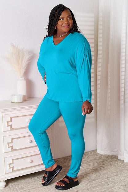 Basic Bae Full Size V-Neck Soft Rayon Long Sleeve Top and Pants Lounge Set – Uneeque Designzz