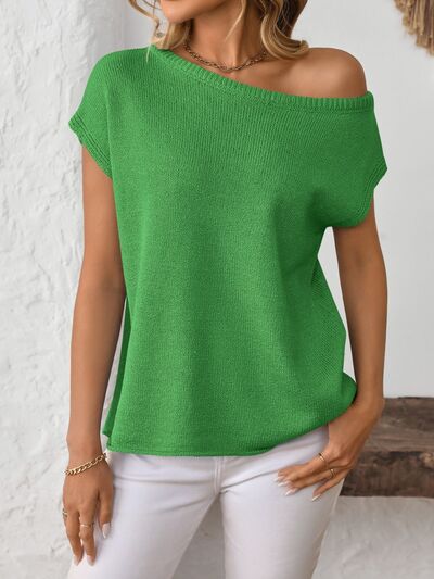 Mandy Boat Neck Short Sleeve Knit Top – Uneeque Designzz