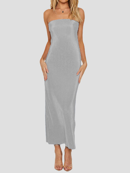 Lace-Up Back Tube Maxi Dress – Uneeque Designzz