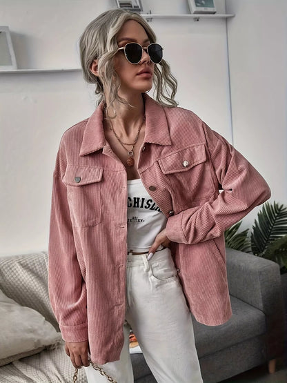 Casual Corduroy Button-Up Shacket – Uneeque Designzz