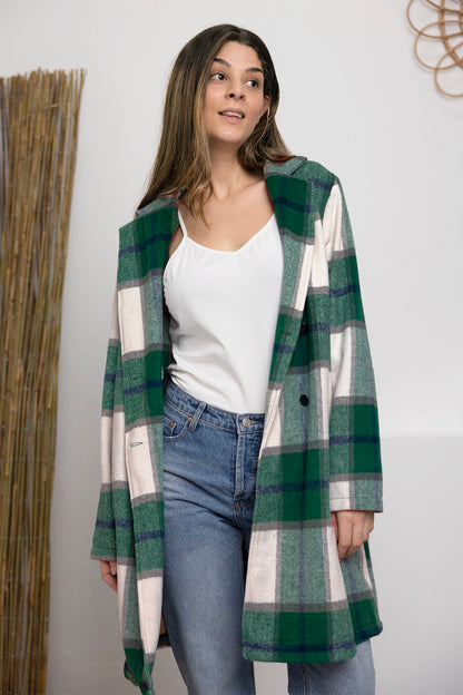 Double Take Full Size Plaid Button-Up Lapel Collar Coat – Uneeque Designzz