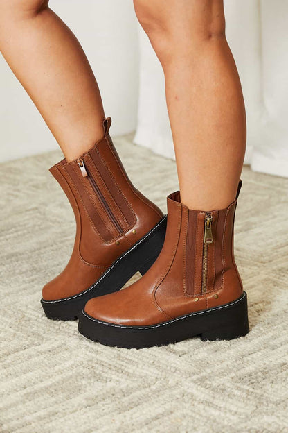 Forever Link Side Zip Platform Boots – Uneeque Designzz