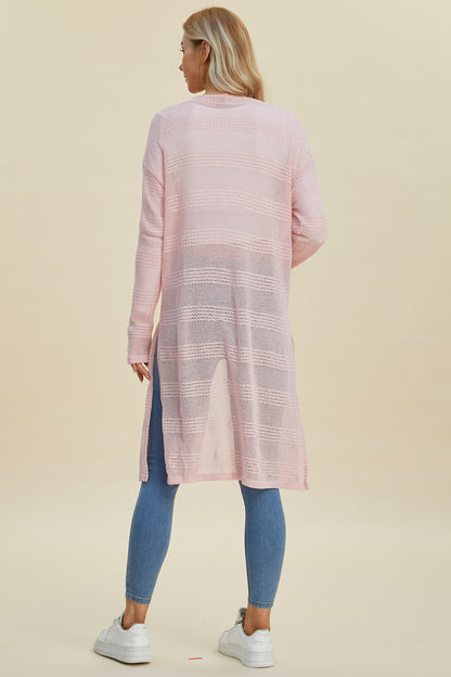 Double Take Full Size Open-Front Longline Cardigan – Uneeque Designzz