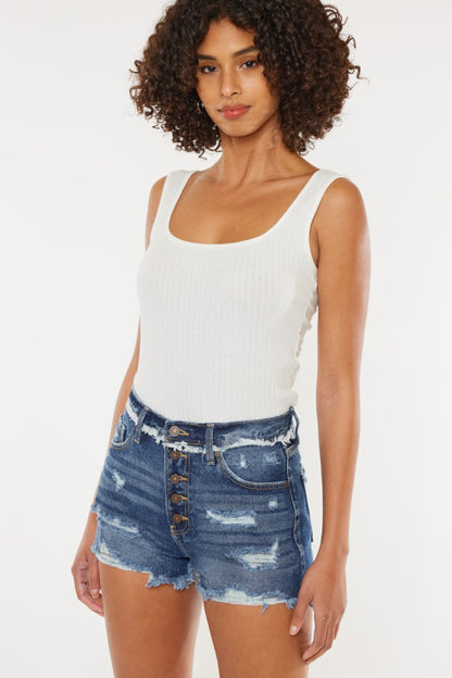 Kancan Distressed Button Fly Denim Shorts – Uneeque Designzz