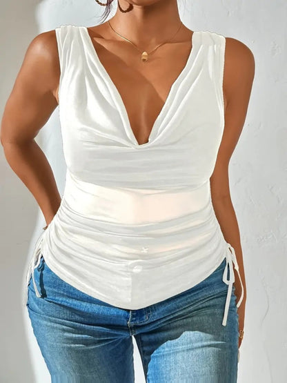 Side Drawstring Ruched Tank – Uneeque Designzz