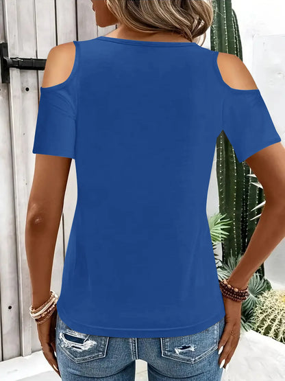Cold Shoulder T-Shirt with Metal Ring Detail – Uneeque Designzz