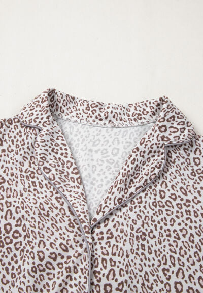 Leopard Button-Down Long Sleeve Top and Pants Lounge Set – Uneeque Designzz