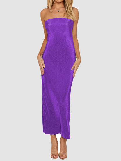 Lace-Up Back Tube Maxi Dress – Uneeque Designzz