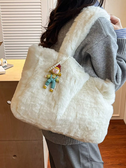 Fluffy Cartoon Charm Shoulder Bag – Uneeque Designzz