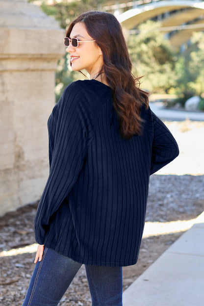 Basic Bae Full Size Ribbed Round Neck Long Sleeve Knit Top – Uneeque Designzz