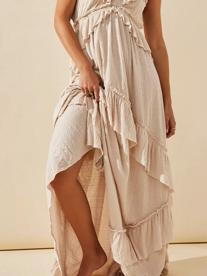 Ruffled Halter Maxi Dress – Flowy & Feminine – Uneeque Designzz