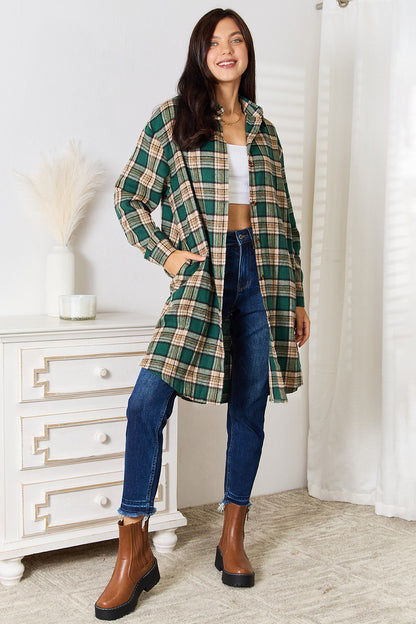 Mandy Plaid Collared Neck Long Sleeve Shirt – Uneeque Designzz