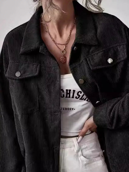 Casual Corduroy Button-Up Shacket – Uneeque Designzz