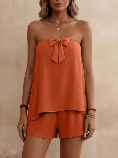 Bowknot Tube Top & Shorts Set – Uneeque Designzz