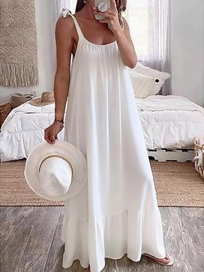Sleeveless Tie Strap Flowy Maxi Dress Casual Everyday – Uneeque Designzz